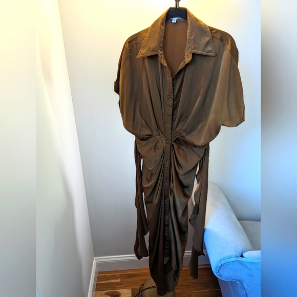 Chrome Brown Scrunched Dress - Picture 2 of 4